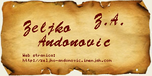 Željko Andonović vizit kartica
